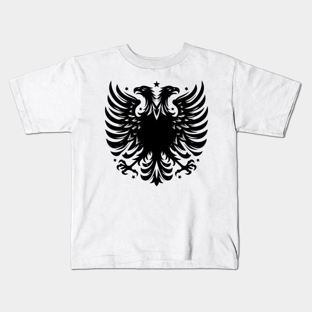 Albanian Eagle Kids T-Shirt by lkn